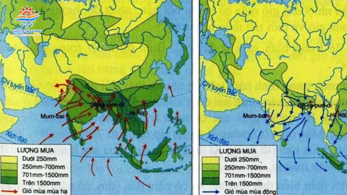 Đặc trưng của khí hậu nhiệt đới gió mùa